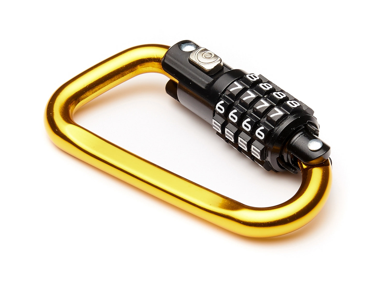 EyezOff 3.5" Carabiner Aluminum Multi Purpose Lock 4-Dial Combination D-Shape (Gold)